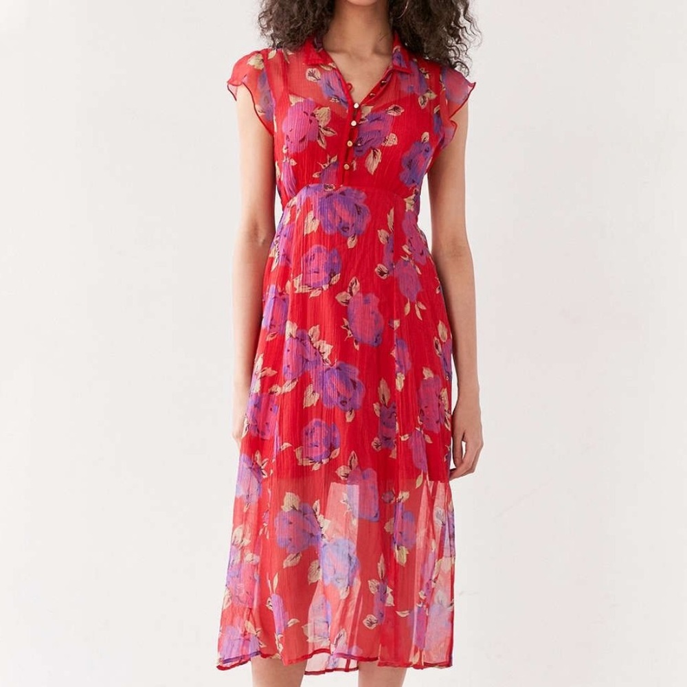 Red Floral Midi Sundress